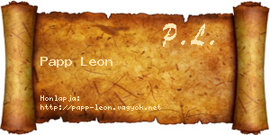 Papp Leon névjegykártya